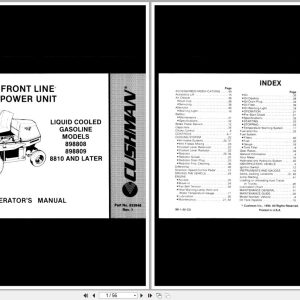 Cushman Front Line Mower 898808 898809 Operation Manual 832646 1990 (1)