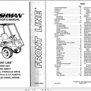Cushman Front Line Mower 898810 Operation Manual 836744 1991 (1)