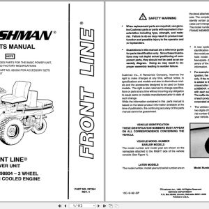 Cushman Front Line Mower 898840 Parts Manual 827354 1992 (1)