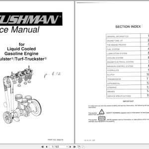 Cushman Gasoline Engine 372 Haulster Turf Truckster Service Manual 836278 (1)
