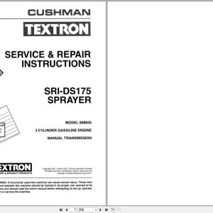 Cushman Sprayer SRI DS175 898655 Service Repair Manual 4171646 2001 (1)
