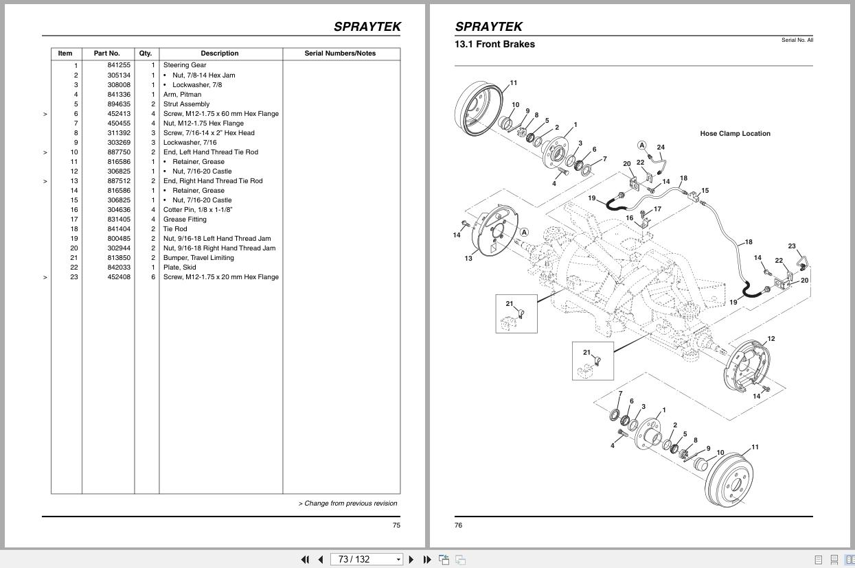 Cushman Sprayer SprayTek DS 175 84066 Parts Maintenance Manual 4241722 B (3)