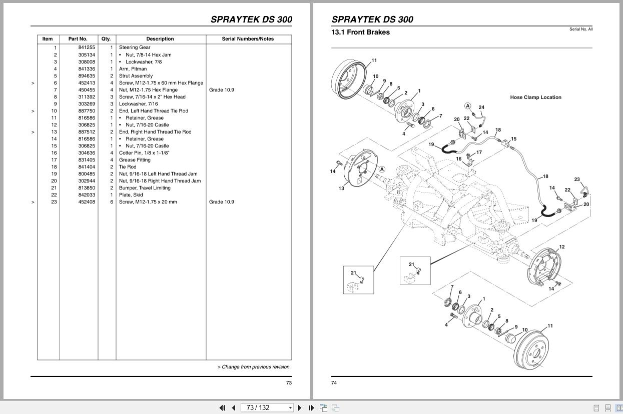Cushman Sprayer SprayTek DS 300 84062 Parts Maintenance Manual 4175885 A (3)