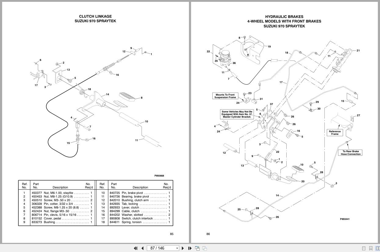 Cushman Sprayer SprayTek DS 300 898693 Parts Maintenance Manual 28984 (3)