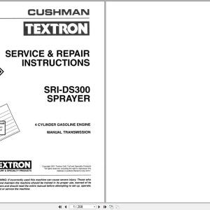 Cushman Sprayer SprayTek SRI DS300 Service Repair Instruction 4171647 2001 (1)