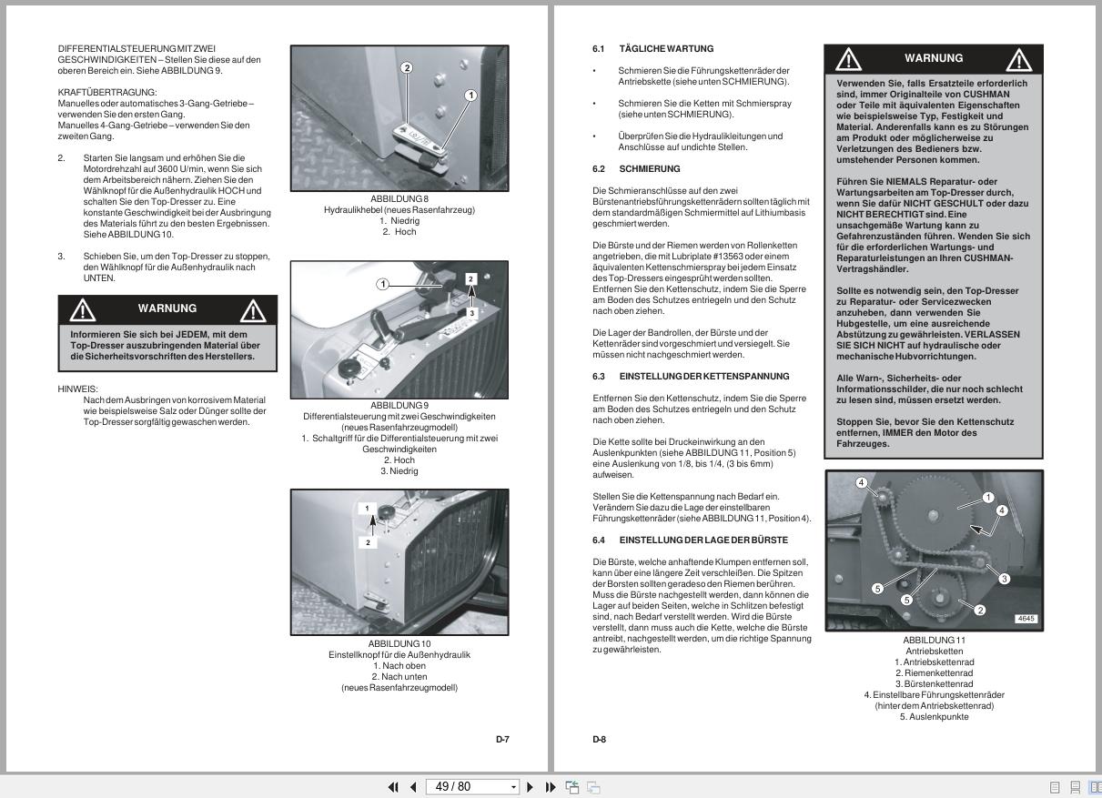 Cushman Top Dresser TD 1500 Safety Operation Maintenance Parts Manual 2702743 2003 ML (2)