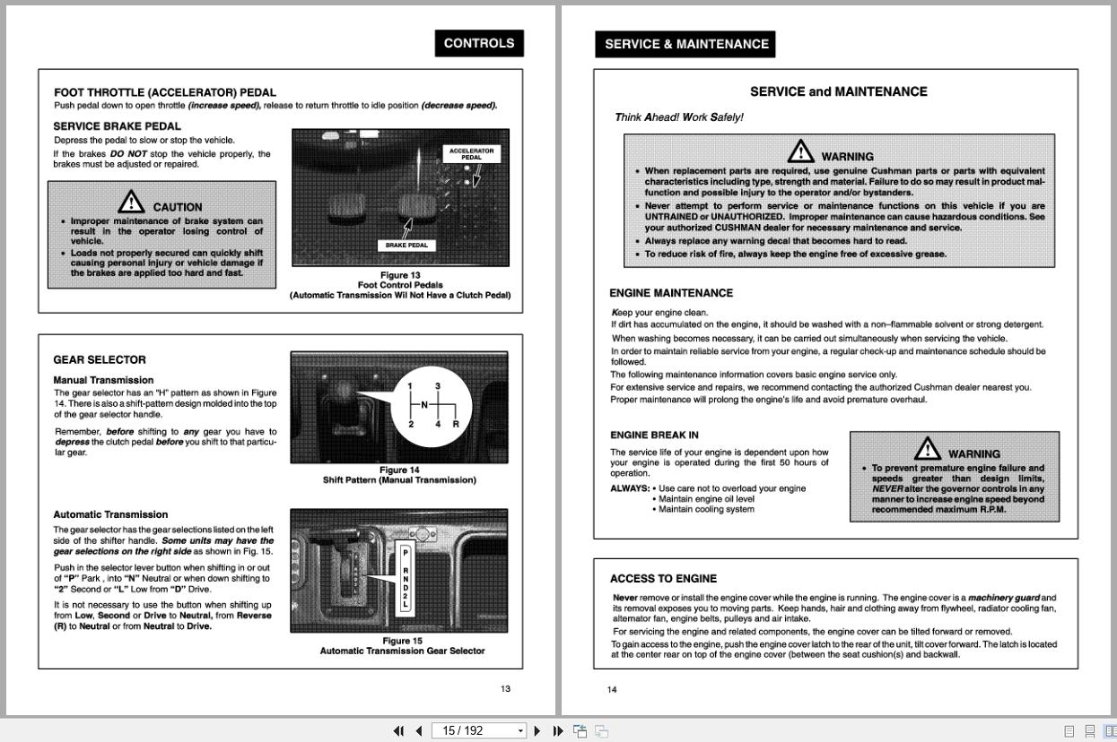 Cushman Utility Vehicle Turf Truck Parts Maintenance Manual 844796R5 (2)