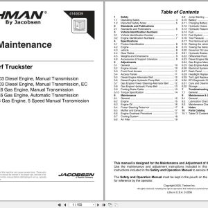Cushman Utility Vehicle Turf Truckster 84043 to 84052 Parts Maintenance Manual 4140039 (1)