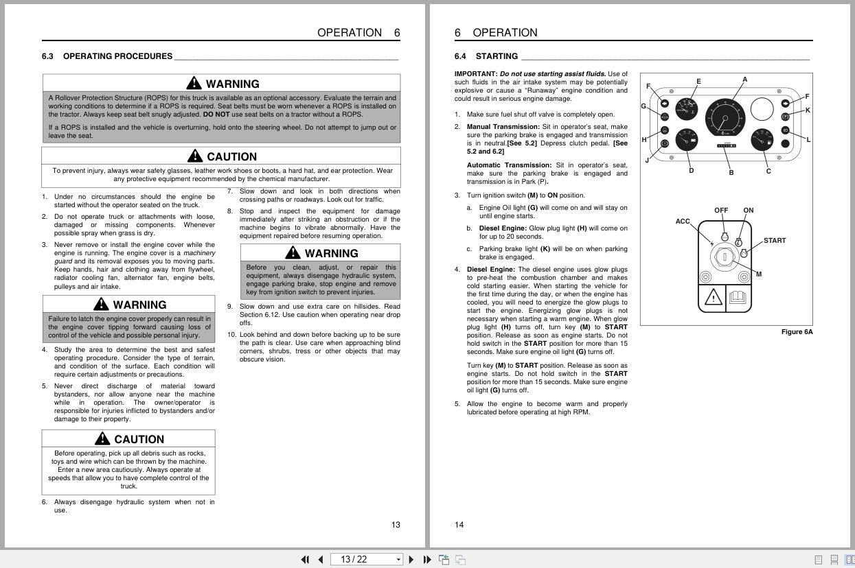Cushman Utility Vehicle Turf Truckster 84043 to 84052 Safety Operation Manual 4140040 (2)