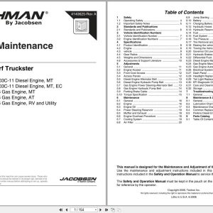 Cushman Utility Vehicle Turf Truckster 84043 to 84061 Parts Maintenance Manual 4140625 A (1)