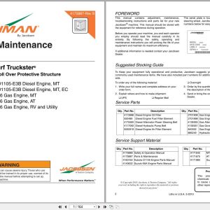Cushman Utility Vehicle Turf Truckster 84063 to 84061 Parts Maintenance Manual 4175887 B (1)