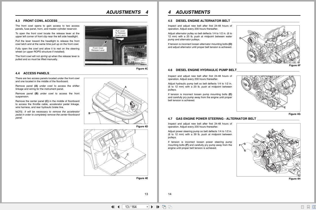Cushman Utility Vehicle Turf Truckster 84063 to 84061 Parts Maintenance Manual 4175887 B (2)