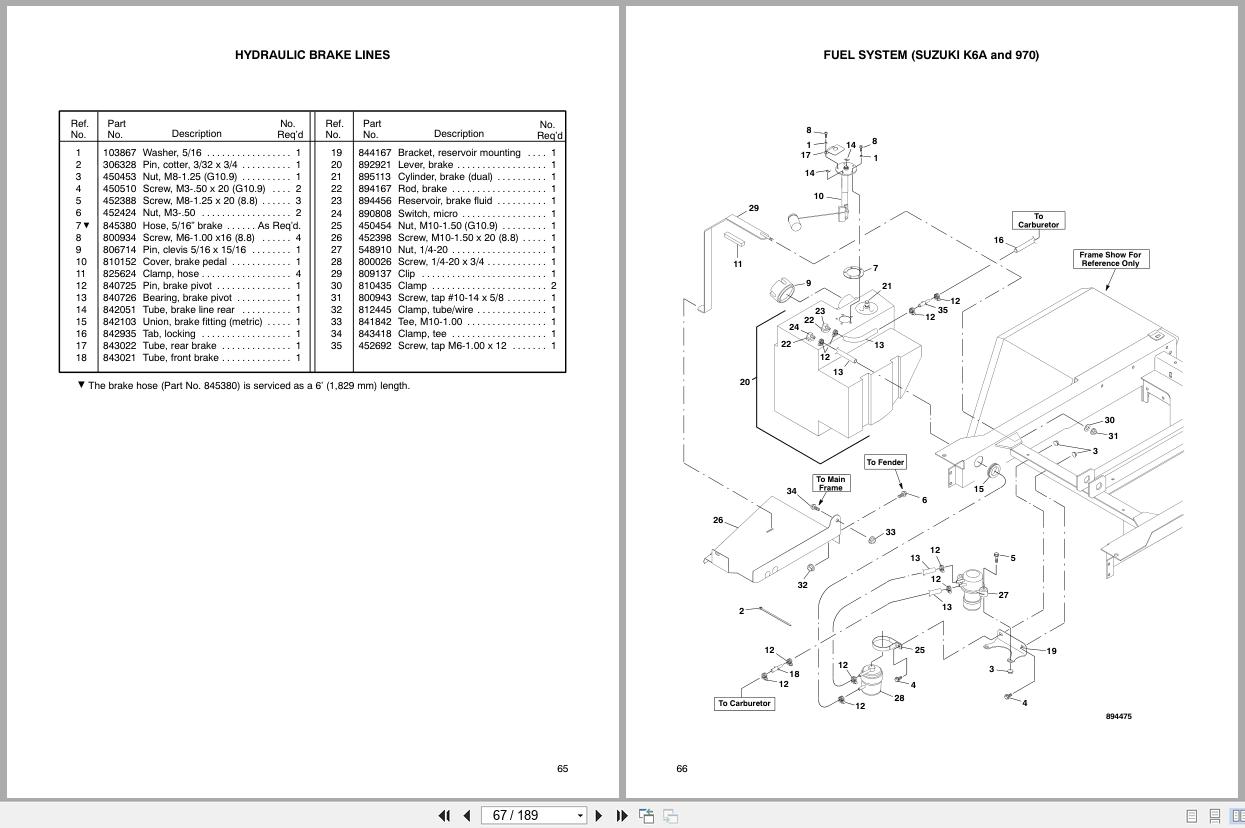 Cushman Utility Vehicle Turf Truckster 898627 to 898695 Parts Maintenance Manual 4120402 (3)