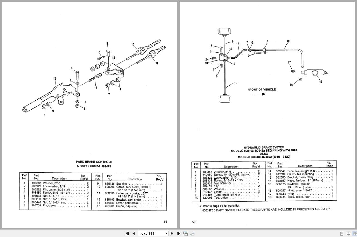 Cushman Utility Vehicle Turf Truckster Haulster 898462 to 898635 Parts Manual 832971 (2)