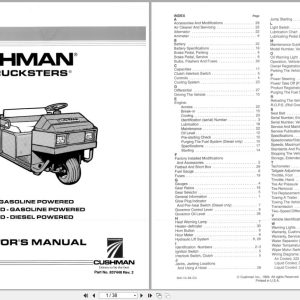Cushman Utility Vehicle Turf Truckster Operation Manual 837448 (1)
