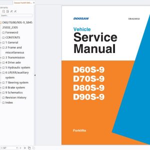 Doosan Forklift D60 9 D70 9 D80 9 90S 9 Service Manual SB4525E02 (1)