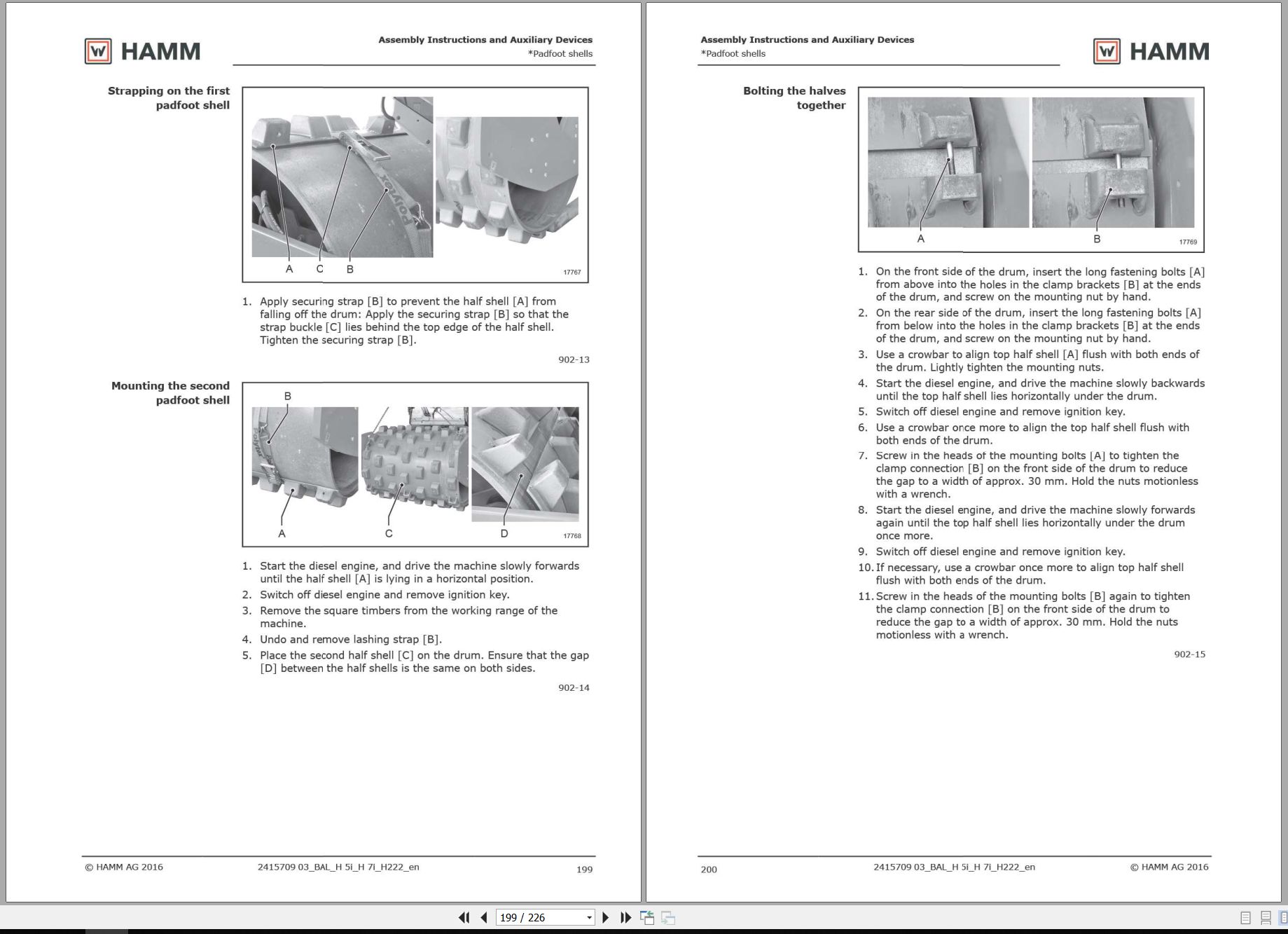 Hamm Padfoot Compactor H 5i H 7i Instruction Manual 2415709 2014 2