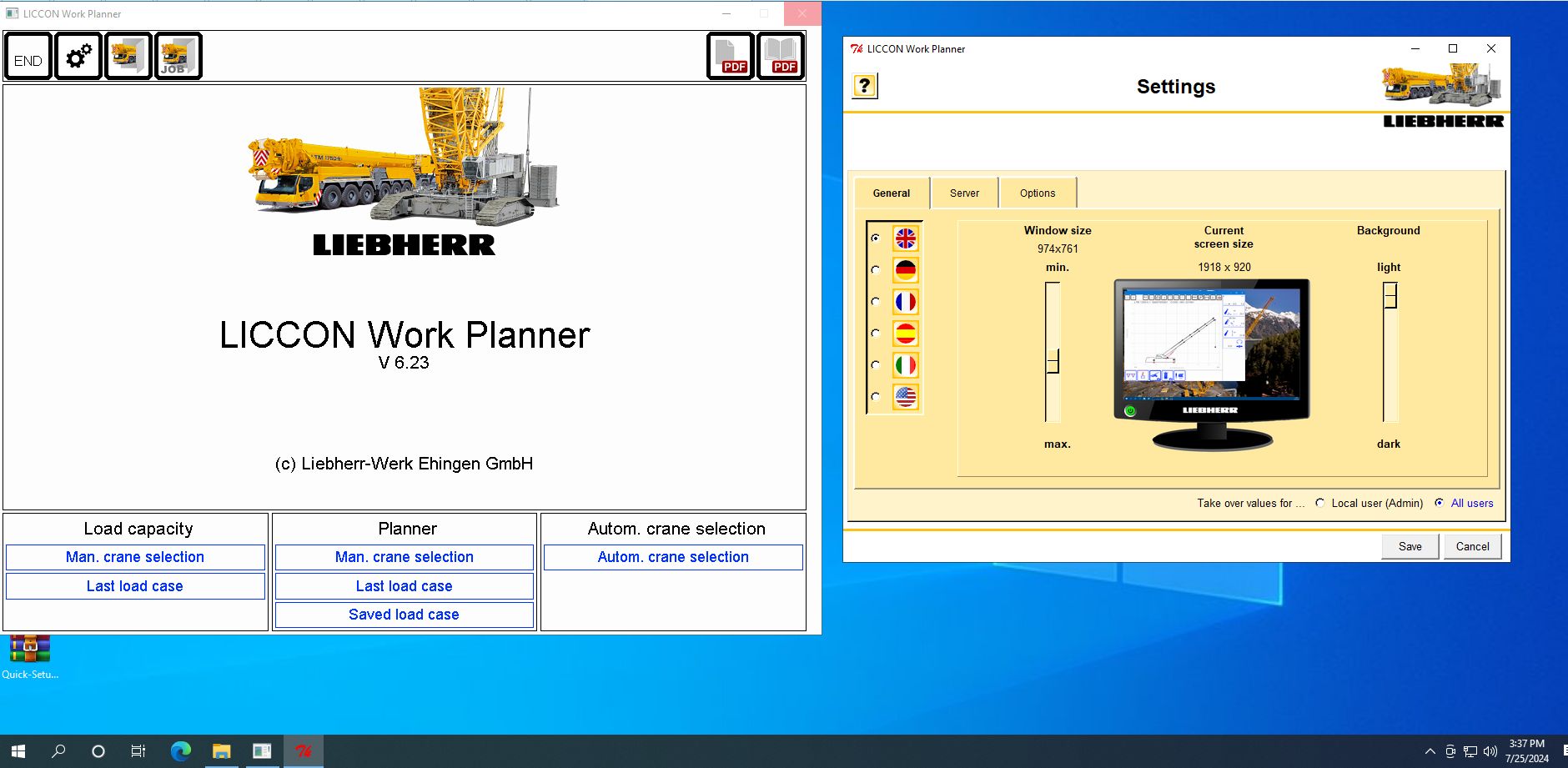 How To Fix Error Liebherr Crane LICCON Universal Work Planner V6.23 LR 12500 1.0 2024 (2)