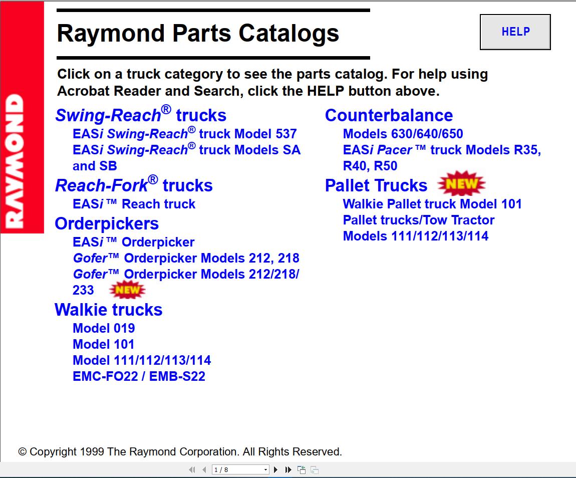 How To Fix Error Raymond Forklift EPC Old Model CD 06.1999 (2)