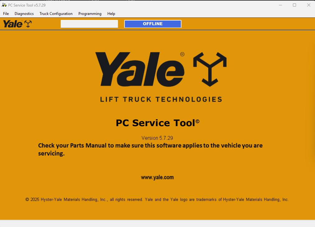 How To Fix Error Yale Forklift PCST V5.7.29 2026 Diagnostic Program Developer Level (1)