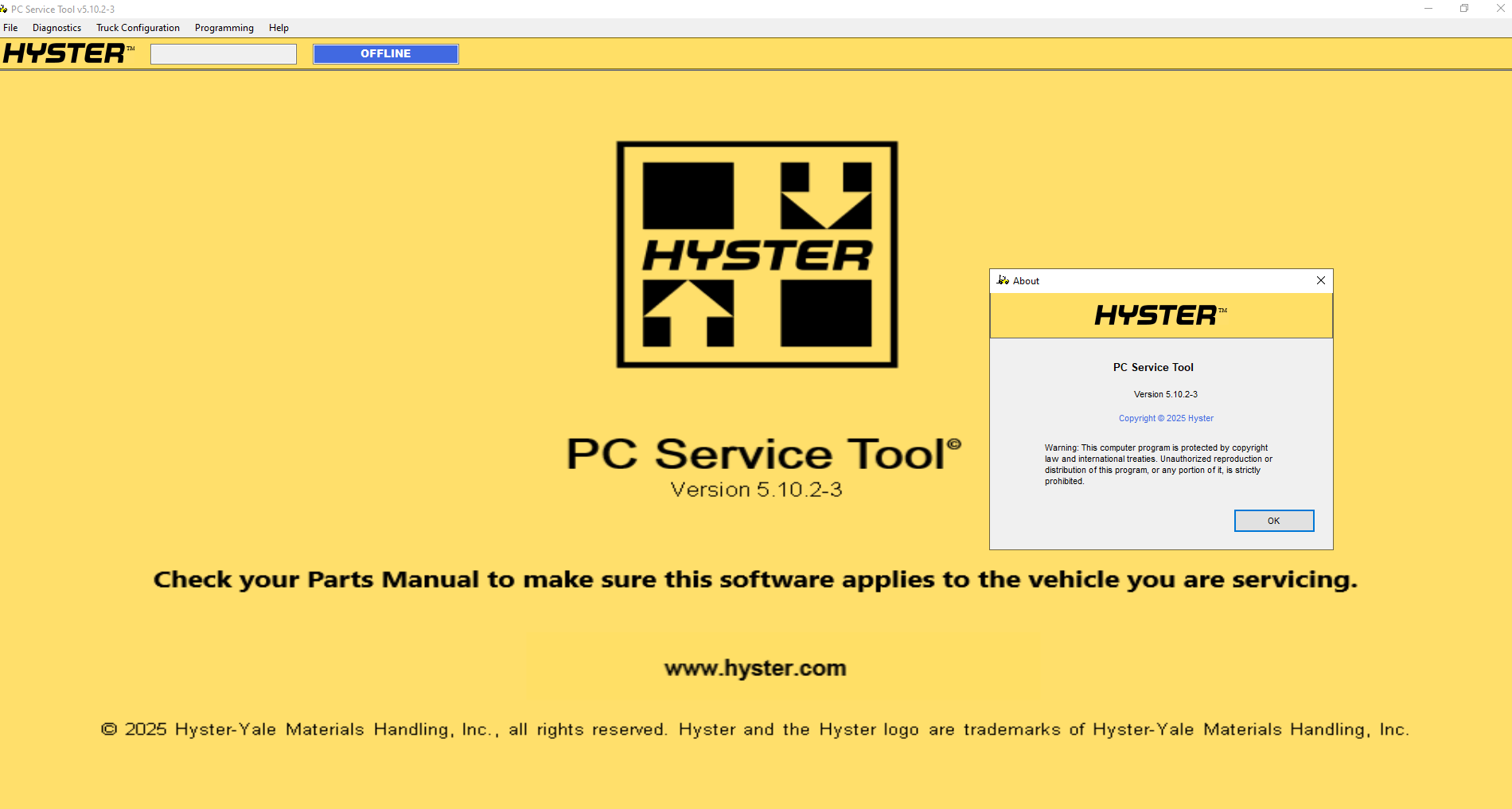 Hyster Forklift PCST v5.10.2 3 2026 PC Service Tool 1