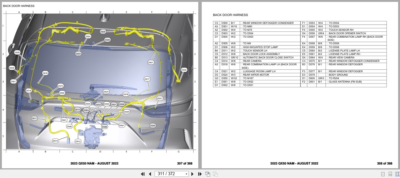 Infiniti QX50 NAM 2023 AUGUST 2022 Electrical Wiring Diagrams (2)