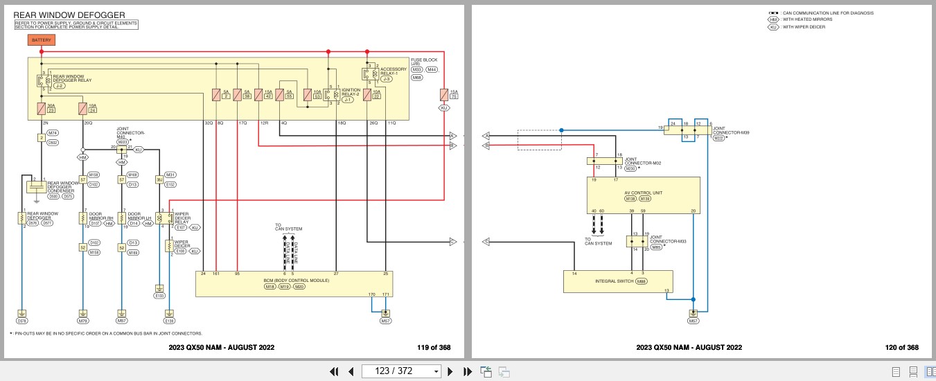 Infiniti QX50 NAM 2023 AUGUST 2022 Electrical Wiring Diagrams (3)