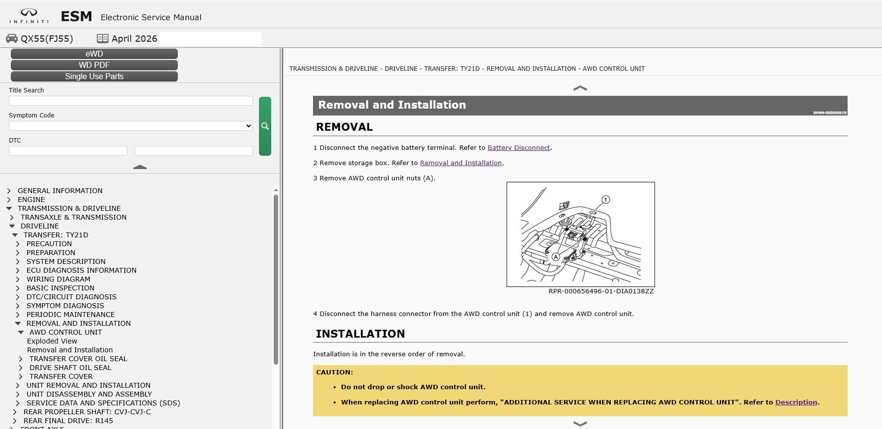 Infiniti QX55 FJ55 2025 April 2026 Parts Service Manual Wiring Diagrams (2)