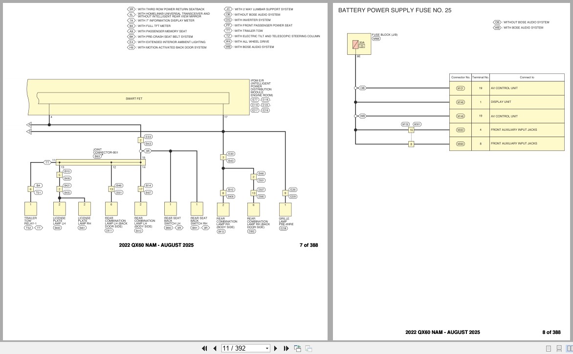 Infiniti QX60 NAM 2022 AUGUST 2025 Electrical Wiring Diagrams (2)