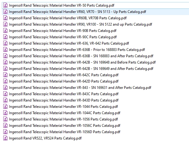 Ingersoll Rand Telescopic Material Handler Parts Catalog PDF 210 MB (2)