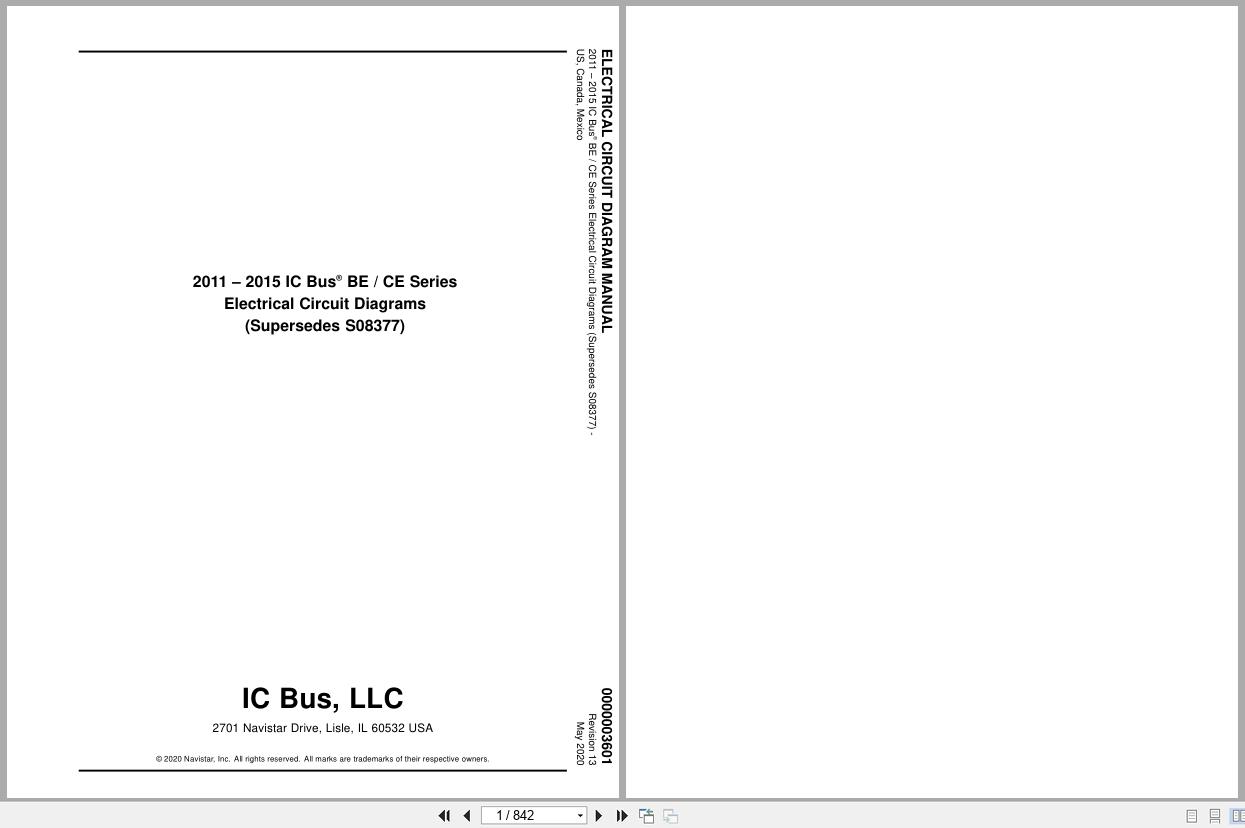 International School Bus IC Bus BE CE Series Electrical Diagrams 0000003601 2020 (1)