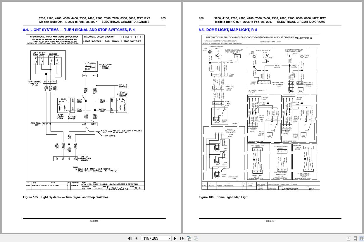 International Truck 3200 to RXT Electrical Diagram S08315 2009 (2)