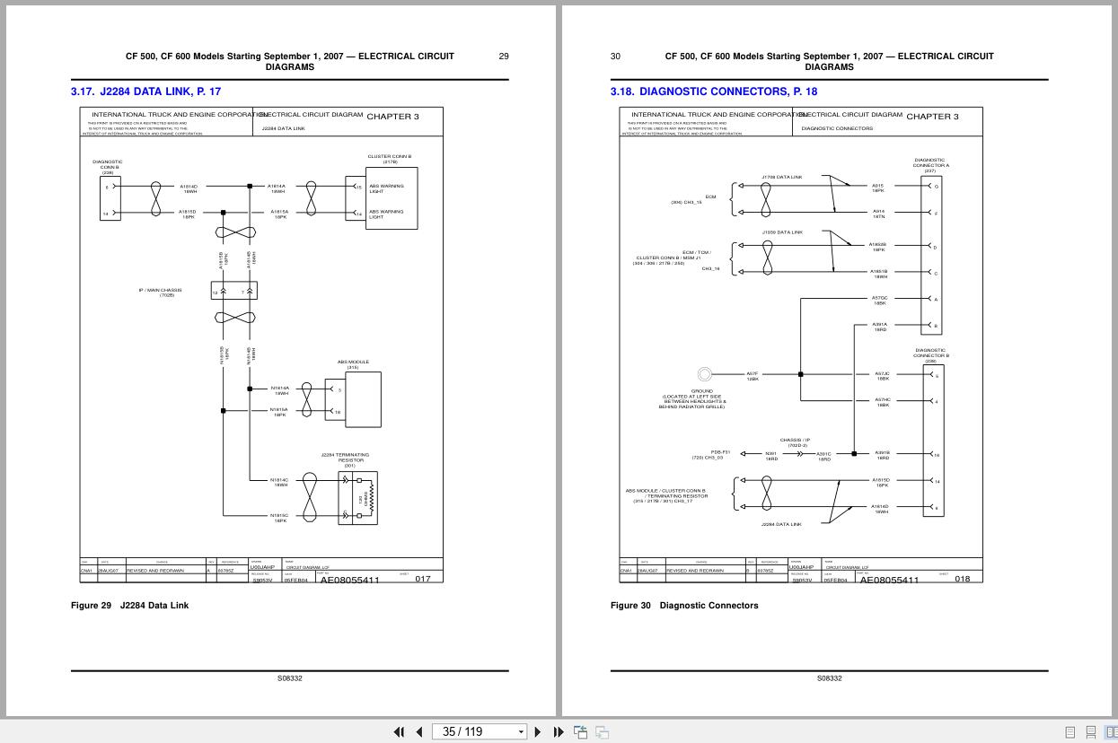 International Truck CF500 CF600 Electrical Diagram S08332 2008 (2)