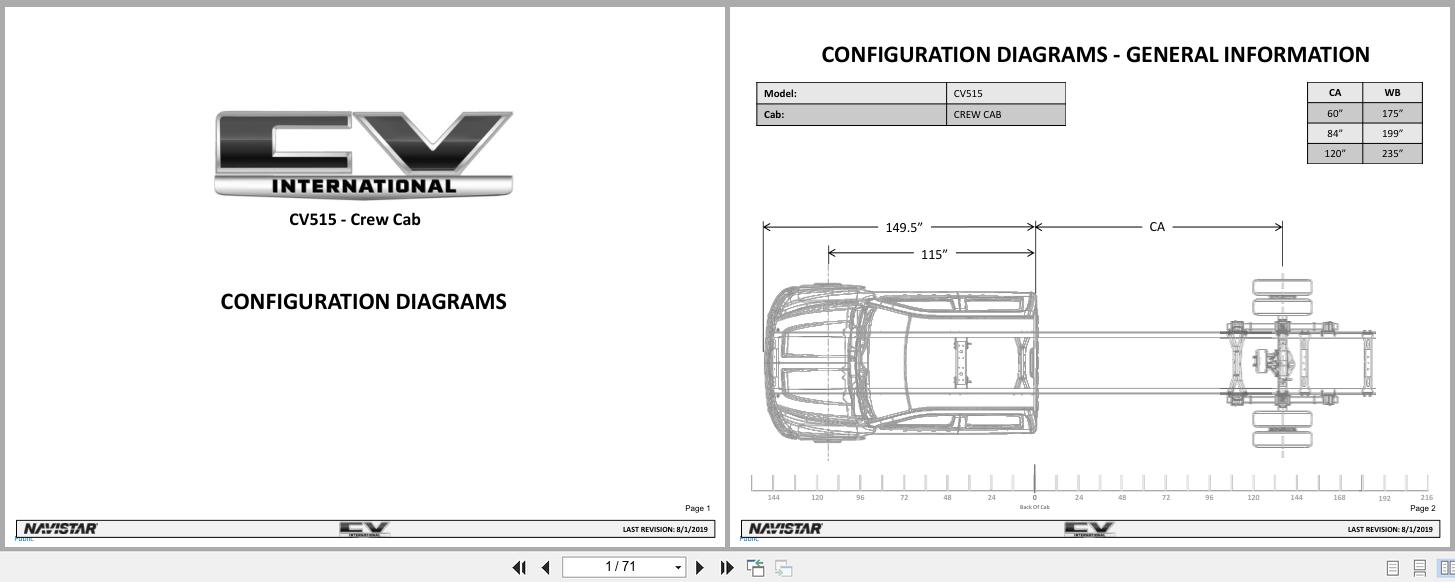 International Truck CV515 Crew Cab Configuration Diagrams 2019 (1)
