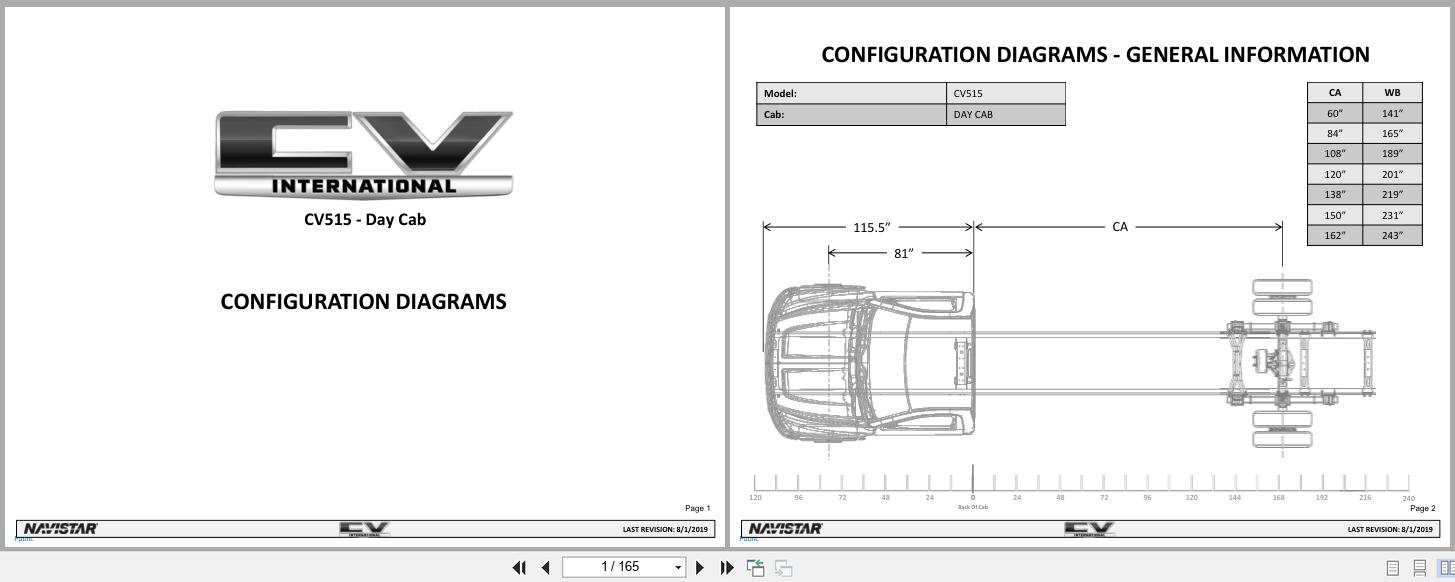 International Truck CV515 Day Cab Configuration Diagrams 2019 (1)