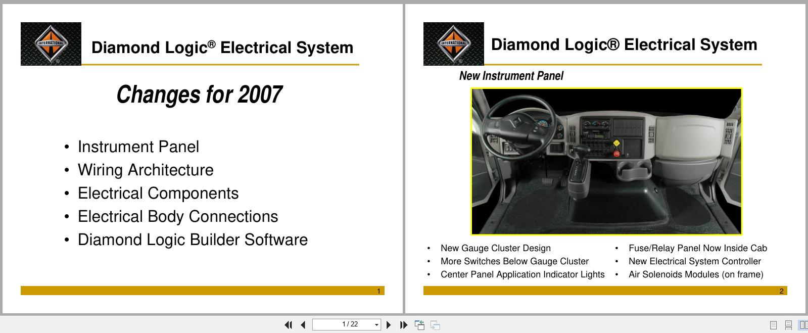 International Truck Changes For 2007 Diamond Logic Electrical System Manual QRF (1)