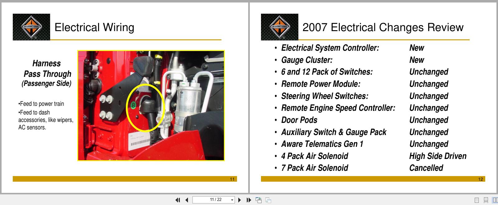 International Truck Changes For 2007 Diamond Logic Electrical System Manual QRF (2)