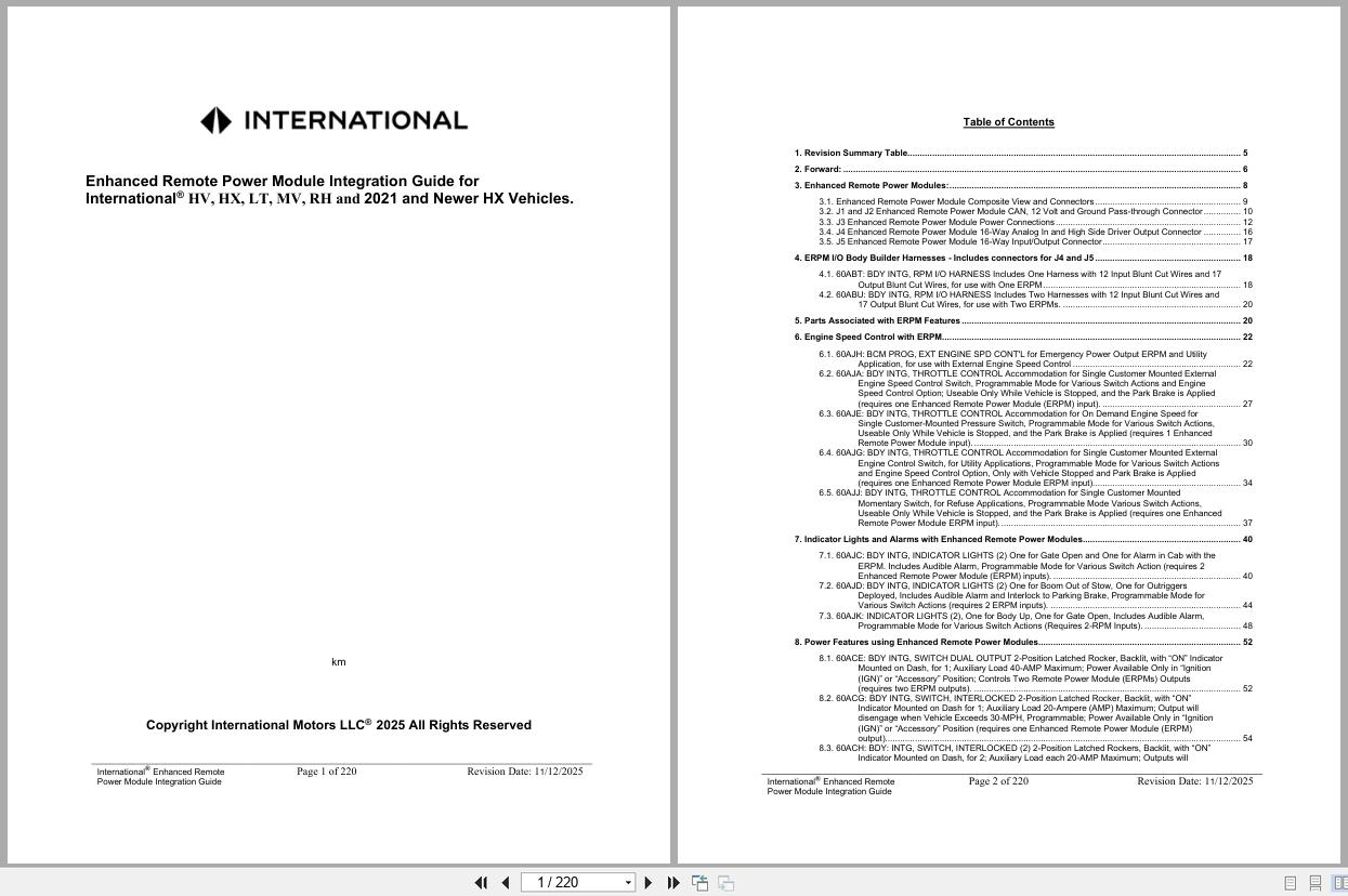 International Truck HV HX LT MV RH 2021 Enhanced Remote Power Module Integration Guide (1)