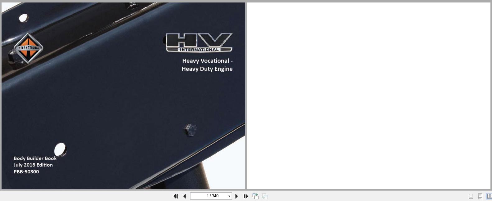 International Truck HV Series Heavy Vocational Heavy Duty Engine Body Builder Book PBB 50300 2018 (1)