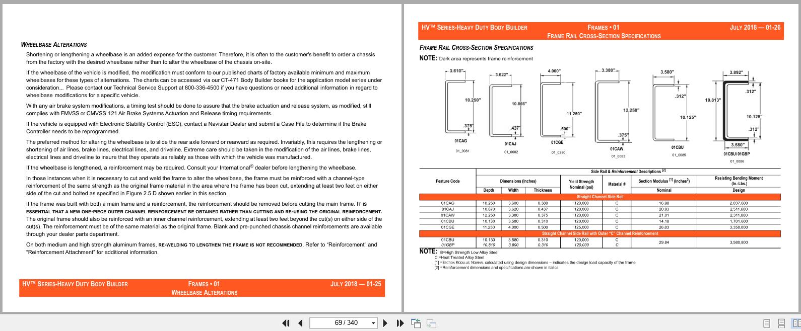International Truck HV Series Heavy Vocational Heavy Duty Engine Body Builder Book PBB 50300 2018 (2)