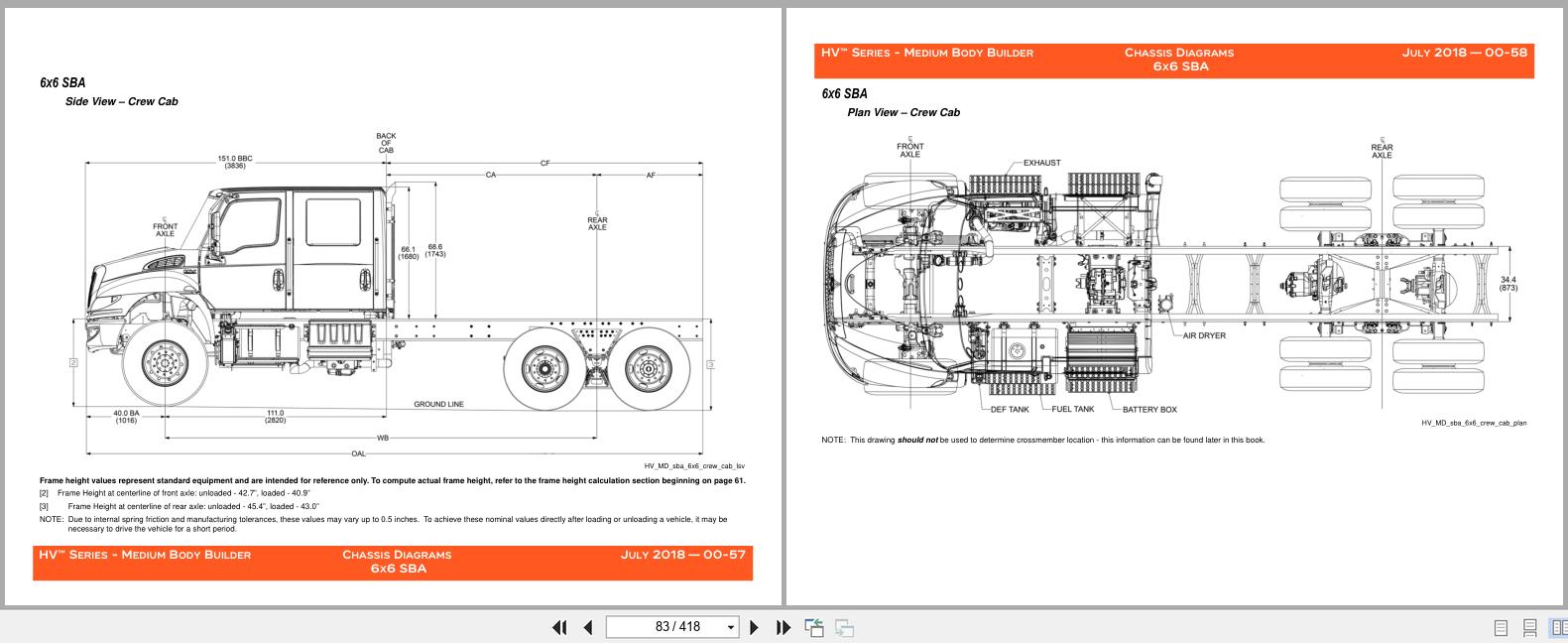 International Truck HV Series Heavy Vocational Medium Duty Engine Body Builder Book PBB 50200 2018 (2)