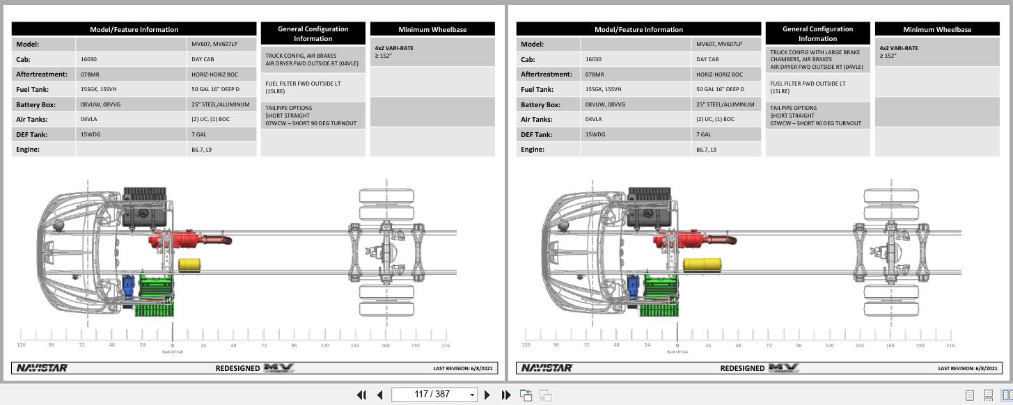 International Truck MV Series MV607 MV607LP Day Cab Configuration Diagrams 2021 (2)