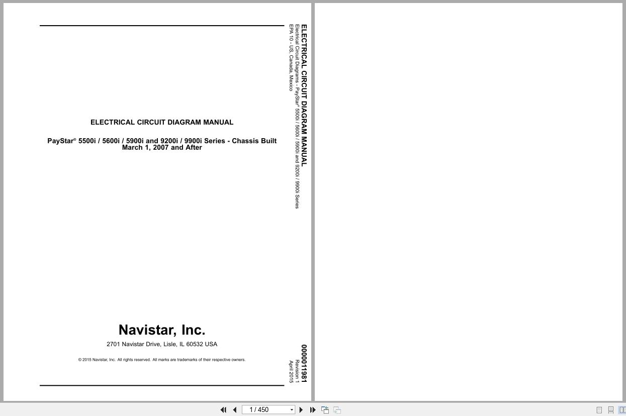 International Truck PayStar 5500i to 9900i Series Electrical Diagram 0000011981 2015 (1)