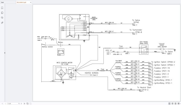 JCB Backhoe Loader 4CX T2 Electric Schematics and Harness (1)