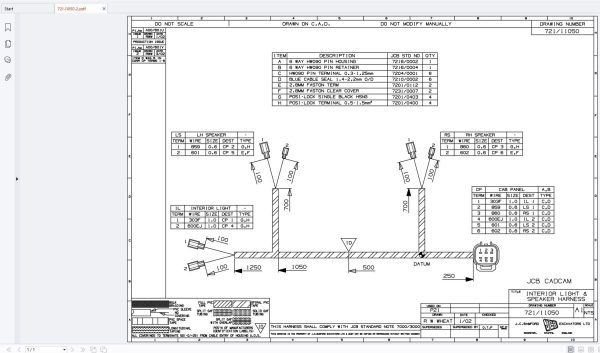 JCB Backhoe Loader 4CX T2 Electric Schematics and Harness (2)