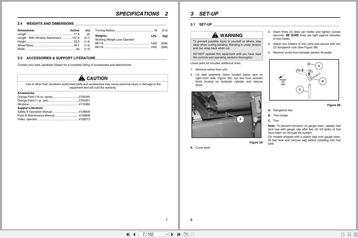 Jacobsen Aerator GA 30 Parts Maintenance Manual 4139908 2005 (2)