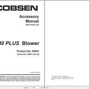Jacobsen Blower B 40 Accessory Parts Manual 09409 1996 (1)