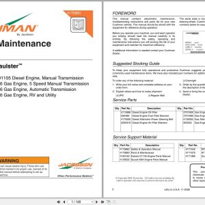 Jacobsen Cushman Utility Vehicle Haulster Parts Maintenance Manual 4175883 A 2008 (1)