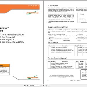 Jacobsen Cushman Utility Vehicle Haulster Parts Manual 4304770 A 2014 (1)