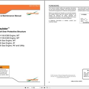 Jacobsen Cushman Utility Vehicle Haulster Safety Operation Maintenance Manual 4241727 B 2014 (1)